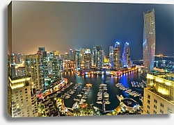 Постер Дубай, вид на вечерний город 2
