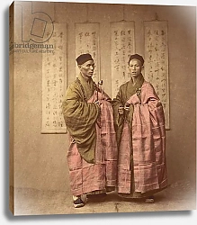 Постер Школа: Китайская 19в. Two Men in Pink Robes. c.1870