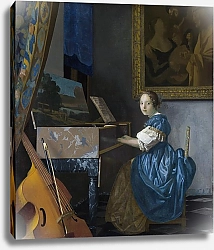 Постер Вермеер Ян (Jan Vermeer) Молодая женщина у клавесина