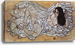 Постер Шиле Эгон (Egon Schiele) Лежащая женщина