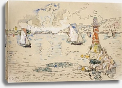 Постер Синьяк Поль (Paul Signac) Zardrieux watercolor over Cont crayon 1925