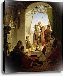 Постер Васман Рудольф Neapolitan bagpipe player in wintry Rome, 1833