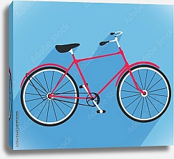 Постер Красный велосипед на синем