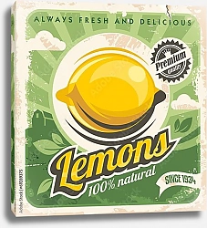 Постер Лимоны, ретро плакат