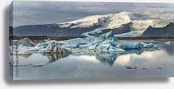 Постер Льды айсбергов в ледяной лагуне Йёкюльсаурлоун