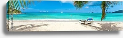 Постер Панорама райского тропического пляжа
