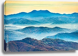 Постер Голубые горы в тумане на закате