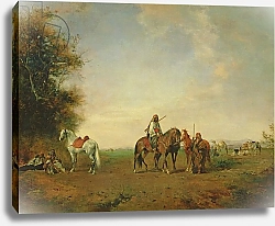 Постер Resting place of the Arab horsemen on the plain, 1870