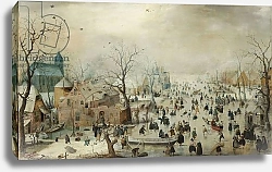 Постер Аверкамп Хендрик Winter Landscape with Skaters. c.1608