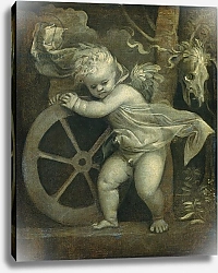 Постер Тициан (Tiziano Vecellio) Cupid with the Wheel of Fortune, c.1520