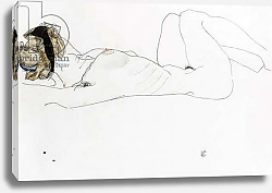 Постер Шиле Эгон (Egon Schiele) Reclining female nude, 1912