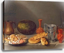 Постер Паласиос Франциско Still life with bread, 1648