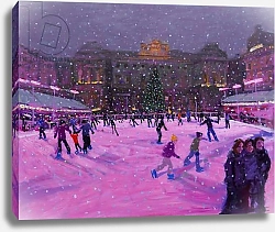 Постер Макара Эндрю (совр) Christmas skating,Somerset House with pink lights.2014