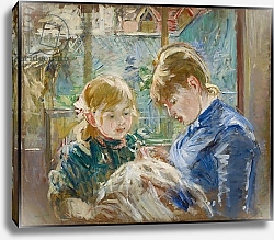 Постер Моризо Берта The Artist's Daughter, Julie, with her Nanny, c.1884