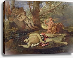 Постер Пуссен Никола (Nicolas Poussin) Echo and Narcissus