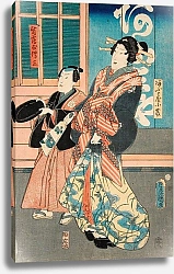 Постер Утагава Кунисада Ofuji of Ōmiya and her Servant Tsuruya Denzō