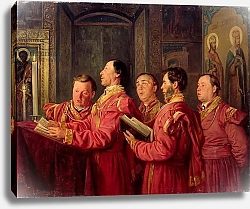 Постер Маковский Владимир Choristers in the Church, 1870