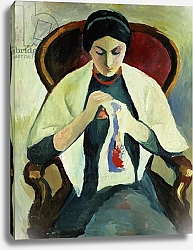 Постер Макке Огюст (Auguste Maquet) Woman Sewing