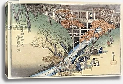 Постер Утагава Хирошиге (яп) Red Maple Leaves at Tsuten Bridge, from the series 'Famous Places of Kyoto'