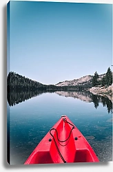 Постер В красной лодке на озере