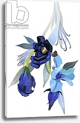 Постер Хируёки Исутзу (совр) Flower drawn with blue tone