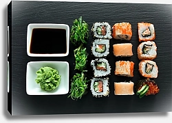 Постер Вкусный набор суши