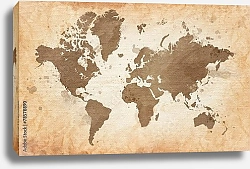 Постер Карта мира в стиле ретро