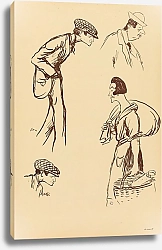 Постер Гурса Жорж personnage non identifié dessiné deux fois, Maurice de Rotschild, l’abbé Mugnier