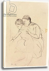 Постер Кассат Мэри (Cassatt Mary) Baby with Left Hand Touching a Tub, Held by Her Nurse, c.1891
