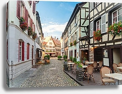 Постер Улица средневекового города Страсбург, Эльзас, Франция