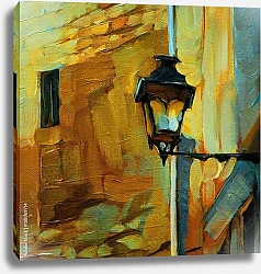 Постер Старый уличный фонарь в готическом квартале Барселоны