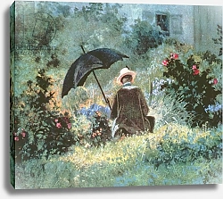 Постер Шпицверг Карл Detail of a Gentleman reading in a garden