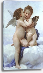 Постер Бугеро Вильям (Adolphe-William Bouguereau) Купидон и Психея в детстве
