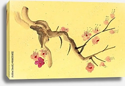 Постер Ветка цветущей сливы