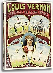 Постер Школа: Французская Poster advertising tightrope walking performances by Louis Vernon