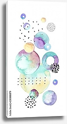 Постер Абстрактная композиция из акварельных кругов