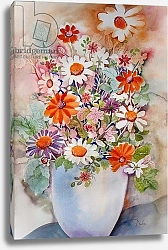Постер Пушпарадж Нила (совр) White vase with daisies
