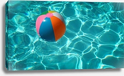 Постер Пляжный мяч в бассейне