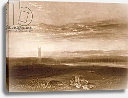 Постер Тернер Уильям (William Turner) R.809 Gloucester Cathedral, from the 'Little Liber', engraved by the artist, c.1826