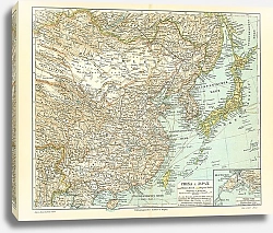 Постер Карта Китая и Японии