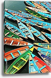 Постер Разноцветные лодки, Непал