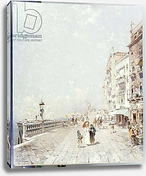 Постер Ютенбергер Франц The Molo, Venice, looking West with figures Promenading
