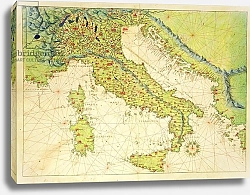 Постер Агнес Батиста (карты) Italy, from an Atlas of the World in 33 Maps, Venice, 1st September 1553