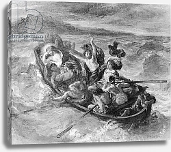 Постер Делакруа Эжен (Eugene Delacroix) Christ on the Sea of Galilee, 1853