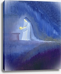 Постер Ванг Элизабет (совр) The Virgin Mary cared for her child Jesus with simplicity and joy, 1997