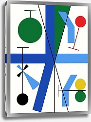 Постер Тайес Мириам Four spaces with blue broken cross