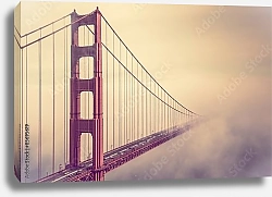 Постер США, Сан-Франциско. Золотые Ворота в тумане