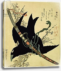 Постер Хокусай Кацушика The Little Raven with the Minamoto clan sword, c.1823