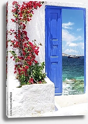 Постер Греция. Остров Миконос. Дверь