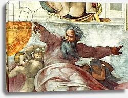 Постер Микеланджело (Michelangelo Buonarroti) Sistine Chapel Ceiling: Creation of the Sun and Moon, 1508-12